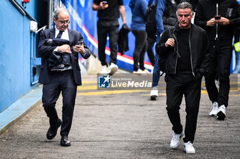 2023-05-13 - Luis CAMPOS of PSG and Christophe GALTIER of PSG during the French championship Ligue 1 football match between Paris Saint-Germain and AC Ajaccio on May 13, 2023 at Parc des Princes stadium in Paris, France - FOOTBALL - FRENCH CHAMP - PARIS SG V AJACCIO - FRENCH LIGUE 1 - SOCCER