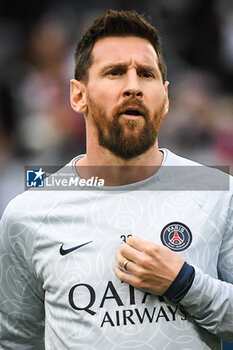 2023-05-13 - Lionel (Leo) MESSI of PSG during the French championship Ligue 1 football match between Paris Saint-Germain and AC Ajaccio on May 13, 2023 at Parc des Princes stadium in Paris, France - FOOTBALL - FRENCH CHAMP - PARIS SG V AJACCIO - FRENCH LIGUE 1 - SOCCER