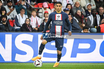 2023-05-13 - Achraf HAKIMI of PSG during the French championship Ligue 1 football match between Paris Saint-Germain and AC Ajaccio on May 13, 2023 at Parc des Princes stadium in Paris, France - FOOTBALL - FRENCH CHAMP - PARIS SG V AJACCIO - FRENCH LIGUE 1 - SOCCER