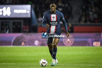 2023-05-13 - El Chadaille BITSHIABU of PSG during the French championship Ligue 1 football match between Paris Saint-Germain and AC Ajaccio on May 13, 2023 at Parc des Princes stadium in Paris, France - FOOTBALL - FRENCH CHAMP - PARIS SG V AJACCIO - FRENCH LIGUE 1 - SOCCER
