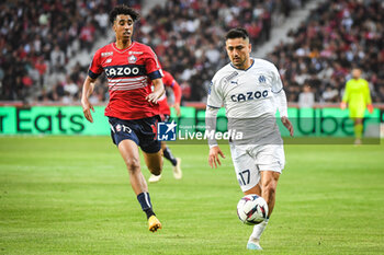 2023-05-20 - Leny YORO of Lille and Cengiz UNDER of Marseille during the French championship Ligue 1 football match between Losc Lille and Olympique de Marseille on May 20, 2023 at Pierre Mauroy stadium in Villeneuve-d'Ascq near Lille, France - FOOTBALL - FRENCH CHAMP - LILLE V MARSEILLE - FRENCH LIGUE 1 - SOCCER