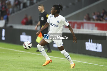 2023-05-20 - Issa Kabore of Marseille during the French championship Ligue 1 Uber Eats football match between Lille OSC (LOSC) and Olympique de Marseille (OM) on May 20, 2023 at Stade Pierre Mauroy in Villeneuve-d'Ascq near Lille, France - FOOTBALL - FRENCH CHAMP - LILLE V MARSEILLE - FRENCH LIGUE 1 - SOCCER