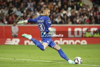 2023-05-20 - Lille goalkeeper Lucas Chevalier during the French championship Ligue 1 Uber Eats football match between Lille OSC (LOSC) and Olympique de Marseille (OM) on May 20, 2023 at Stade Pierre Mauroy in Villeneuve-d'Ascq near Lille, France - FOOTBALL - FRENCH CHAMP - LILLE V MARSEILLE - FRENCH LIGUE 1 - SOCCER