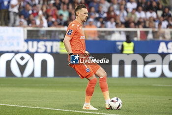 2023-05-21 - Auxerre goalkeeper Andrei Radu during the French championship Ligue 1 football match between AJ Auxerre (AJA) and Paris Saint-Germain (PSG) on May 21, 2023 at Abbé-Deschamps stadium in Auxerre, France - FOOTBALL - FRENCH CHAMP - AUXERRE V PARIS SG - FRENCH LIGUE 1 - SOCCER