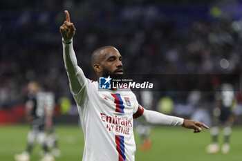 19/05/2023 - Alexandre LACAZETTE of Lyon celebrate the goal during the French championship Ligue 1 football match between Olympique Lyonnais (Lyon) and AS Monaco on May 19, 2023 at Groupama Stadium in Decines-Charpieu near Lyon, France - FOOTBALL - FRENCH CHAMP - LYON V MONACO - FRENCH LIGUE 1 - CALCIO