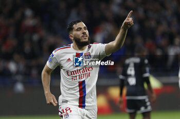 2023-05-19 - Rayan CHERKI of Lyon celebrate score a goal during the French championship Ligue 1 football match between Olympique Lyonnais (Lyon) and AS Monaco on May 19, 2023 at Groupama Stadium in Decines-Charpieu near Lyon, France - FOOTBALL - FRENCH CHAMP - LYON V MONACO - FRENCH LIGUE 1 - SOCCER