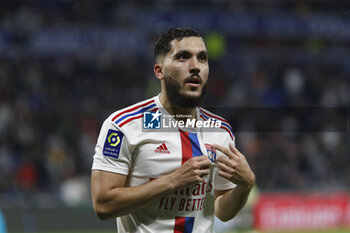 2023-05-19 - Rayan CHERKI of Lyon celebrate score a goal during the French championship Ligue 1 football match between Olympique Lyonnais (Lyon) and AS Monaco on May 19, 2023 at Groupama Stadium in Decines-Charpieu near Lyon, France - FOOTBALL - FRENCH CHAMP - LYON V MONACO - FRENCH LIGUE 1 - SOCCER