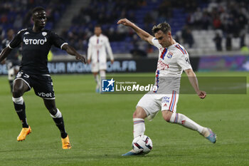 2023-05-19 - Nicolas TAGLIAFICO of Lyon and Krepin DIATTA of Monaco during the French championship Ligue 1 football match between Olympique Lyonnais (Lyon) and AS Monaco on May 19, 2023 at Groupama Stadium in Decines-Charpieu near Lyon, France - FOOTBALL - FRENCH CHAMP - LYON V MONACO - FRENCH LIGUE 1 - SOCCER