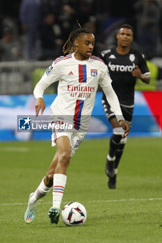 2023-05-19 - Bradley BARCOLA of Lyon during the French championship Ligue 1 football match between Olympique Lyonnais (Lyon) and AS Monaco on May 19, 2023 at Groupama Stadium in Decines-Charpieu near Lyon, France - FOOTBALL - FRENCH CHAMP - LYON V MONACO - FRENCH LIGUE 1 - SOCCER
