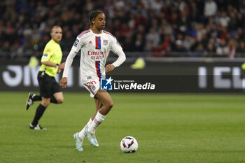 2023-05-19 - Bradley BARCOLA of Lyon during the French championship Ligue 1 football match between Olympique Lyonnais (Lyon) and AS Monaco on May 19, 2023 at Groupama Stadium in Decines-Charpieu near Lyon, France - FOOTBALL - FRENCH CHAMP - LYON V MONACO - FRENCH LIGUE 1 - SOCCER