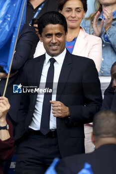 2023-05-27 - President of PSG Nasser Al Khelaifi during the French championship Ligue 1 Uber Eats football match between RC Strasbourg Alsace (RCSA) and Paris Saint-Germain (PSG) on May 27, 2023 at Stade de La Meinau in Strasbourg, France - FOOTBALL - FRENCH CHAMP - STRASBOURG V PARIS SG - FRENCH LIGUE 1 - SOCCER