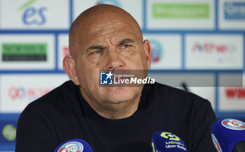 2023-05-27 - Coach of RC Strasbourg Frederic Antonetti during the press conference following the French championship Ligue 1 Uber Eats football match between RC Strasbourg Alsace (RCSA) and Paris Saint-Germain (PSG) on May 27, 2023 at Stade de La Meinau in Strasbourg, France - FOOTBALL - FRENCH CHAMP - STRASBOURG V PARIS SG - FRENCH LIGUE 1 - SOCCER