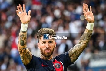 2023-06-03 - Sergio RAMOS of PSG celebrates his goal during the French championship Ligue 1 football match between Paris Saint-Germain and Clermont Foot 63 on June 3, 2023 at Parc des Princes stadium in Paris, France - FOOTBALL - FRENCH CHAMP - PARIS SG V CLERMONT - FRENCH LIGUE 1 - SOCCER