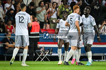 2023-06-03 - Grejohn KYEI of Clermont celebrate his goal with teammates during the French championship Ligue 1 football match between Paris Saint-Germain and Clermont Foot 63 on June 3, 2023 at Parc des Princes stadium in Paris, France - FOOTBALL - FRENCH CHAMP - PARIS SG V CLERMONT - FRENCH LIGUE 1 - SOCCER