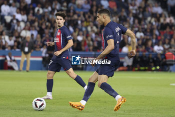 2023-06-03 - Achraf Hakimi, left Vitinha of PSG during the French championship Ligue 1 football match between Paris Saint-Germain (PSG) and Clermont Foot 63 on June 3, 2023 at Parc des Princes stadium in Paris, France - FOOTBALL - FRENCH CHAMP - PARIS SG V CLERMONT - FRENCH LIGUE 1 - SOCCER