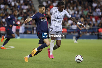 2023-06-03 - Achraf Hakimi of PSG, Muhammed Cham Saracevic of Clermont during the French championship Ligue 1 football match between Paris Saint-Germain (PSG) and Clermont Foot 63 on June 3, 2023 at Parc des Princes stadium in Paris, France - FOOTBALL - FRENCH CHAMP - PARIS SG V CLERMONT - FRENCH LIGUE 1 - SOCCER