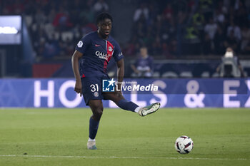 2023-06-03 - El Chadaille Bitshiabu of PSG during the French championship Ligue 1 football match between Paris Saint-Germain (PSG) and Clermont Foot 63 on June 3, 2023 at Parc des Princes stadium in Paris, France - FOOTBALL - FRENCH CHAMP - PARIS SG V CLERMONT - FRENCH LIGUE 1 - SOCCER