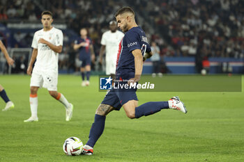 2023-08-13 - Lucas Hernandez of PSG during the French championship Ligue 1 football match between Paris Saint-Germain (PSG) and FC Lorient on August 12, 2023 at Parc des Princes stadium in Paris, France - FOOTBALL - FRENCH CHAMP - PARIS SG V LORIENT - FRENCH LIGUE 1 - SOCCER