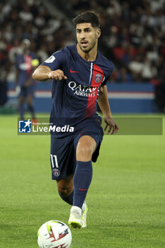 2023-08-13 - Marco Asensio of PSG during the French championship Ligue 1 football match between Paris Saint-Germain (PSG) and FC Lorient on August 12, 2023 at Parc des Princes stadium in Paris, France - FOOTBALL - FRENCH CHAMP - PARIS SG V LORIENT - FRENCH LIGUE 1 - SOCCER