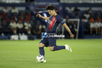 2023-08-13 - Lee Kang-in of PSG during the French championship Ligue 1 football match between Paris Saint-Germain (PSG) and FC Lorient on August 12, 2023 at Parc des Princes stadium in Paris, France - FOOTBALL - FRENCH CHAMP - PARIS SG V LORIENT - FRENCH LIGUE 1 - SOCCER
