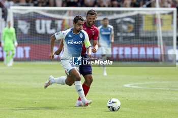 2023-08-14 - Wissam Ben Yedder of Monaco, Mateusz Wieteska of Clermont during the French championship Ligue 1 football match between Clermont Foot 63 and AS Monaco on August 13, 2023 at Gabriel-Montpied stadium in Clermont-Ferrand, France - FOOTBALL - FRENCH CHAMP - CLERMONT V MONACO - FRENCH LIGUE 1 - SOCCER