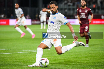 2023-08-18 - Renan LODI of Marseille during the French championship Ligue 1 football match between FC Metz and Olympique de Marseille on August 18, 2023 at Saint-Symphorien stadium in Metz, France - FOOTBALL - FRENCH CHAMP - METZ V MARSEILLE - FRENCH LIGUE 1 - SOCCER
