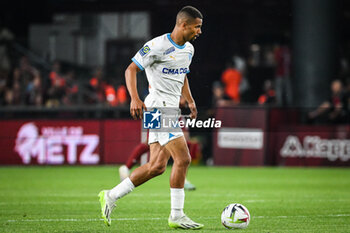2023-08-18 - Iliman NDIAYE of Marseille during the French championship Ligue 1 football match between FC Metz and Olympique de Marseille on August 18, 2023 at Saint-Symphorien stadium in Metz, France - FOOTBALL - FRENCH CHAMP - METZ V MARSEILLE - FRENCH LIGUE 1 - SOCCER