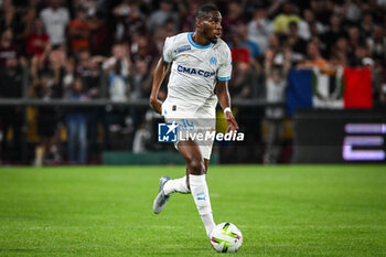 2023-08-18 - Geoffrey KONDOGBIA of Marseille during the French championship Ligue 1 football match between FC Metz and Olympique de Marseille on August 18, 2023 at Saint-Symphorien stadium in Metz, France - FOOTBALL - FRENCH CHAMP - METZ V MARSEILLE - FRENCH LIGUE 1 - SOCCER