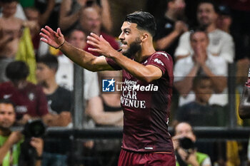 2023-08-18 - Georges MIKAUTADZE of Metz celebrates his goal during the French championship Ligue 1 football match between FC Metz and Olympique de Marseille on August 18, 2023 at Saint-Symphorien stadium in Metz, France - FOOTBALL - FRENCH CHAMP - METZ V MARSEILLE - FRENCH LIGUE 1 - SOCCER