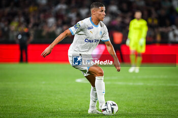 2023-08-18 - Amine HARIT of Marseille during the French championship Ligue 1 football match between FC Metz and Olympique de Marseille on August 18, 2023 at Saint-Symphorien stadium in Metz, France - FOOTBALL - FRENCH CHAMP - METZ V MARSEILLE - FRENCH LIGUE 1 - SOCCER