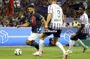 2023-08-20 - Goncalo Ramos of PSG during the French championship Ligue 1 football match between Toulouse FC and Paris Saint-Germain on August 19, 2023 at Stadium in Toulouse, France - FOOTBALL - FRENCH CHAMP - TOULOUSE V PARIS SG - FRENCH LIGUE 1 - SOCCER