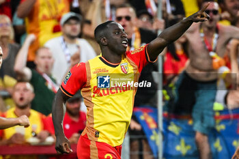 2023-08-20 - Deiver MACHADO of Lens celebrates his goal during the French championship Ligue 1 football match between RC Lens and Stade Rennais (Rennes) on August 20, 2023 at Bollaert-Delelis stadium in Lens, France - FOOTBALL - FRENCH CHAMP - LENS V RENNES - FRENCH LIGUE 1 - SOCCER