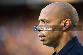 2023-08-20 - Thierry HENRY during the French championship Ligue 1 football match between RC Lens and Stade Rennais (Rennes) on August 20, 2023 at Bollaert-Delelis stadium in Lens, France - FOOTBALL - FRENCH CHAMP - LENS V RENNES - FRENCH LIGUE 1 - SOCCER