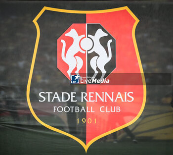 2023-08-20 - Illustration of the official logo of Rennes during the French championship Ligue 1 football match between RC Lens and Stade Rennais (Rennes) on August 20, 2023 at Bollaert-Delelis stadium in Lens, France - FOOTBALL - FRENCH CHAMP - LENS V RENNES - FRENCH LIGUE 1 - SOCCER