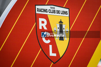 2023-08-20 - Illustration of the official logo of Lens during the French championship Ligue 1 football match between RC Lens and Stade Rennais (Rennes) on August 20, 2023 at Bollaert-Delelis stadium in Lens, France - FOOTBALL - FRENCH CHAMP - LENS V RENNES - FRENCH LIGUE 1 - SOCCER