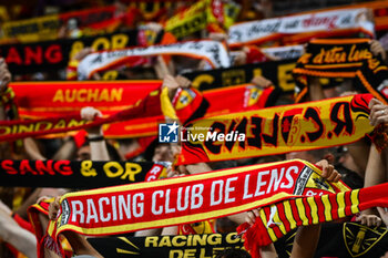 2023-08-20 - Supporters of Lens during the French championship Ligue 1 football match between RC Lens and Stade Rennais (Rennes) on August 20, 2023 at Bollaert-Delelis stadium in Lens, France - FOOTBALL - FRENCH CHAMP - LENS V RENNES - FRENCH LIGUE 1 - SOCCER