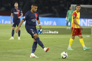 2023-08-27 - Kylian Mbappe of PSG during the French championship Ligue 1 football match between Paris Saint-Germain (PSG) and RC Lens (RCL) on August 26, 2023 at Parc des Princes stadium in Paris, France - FOOTBALL - FRENCH CHAMP - PARIS SG V LENS - FRENCH LIGUE 1 - SOCCER