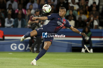 2023-08-27 - Kylian Mbappe of PSG during the French championship Ligue 1 football match between Paris Saint-Germain (PSG) and RC Lens (RCL) on August 26, 2023 at Parc des Princes stadium in Paris, France - FOOTBALL - FRENCH CHAMP - PARIS SG V LENS - FRENCH LIGUE 1 - SOCCER