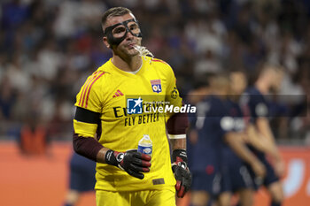 2023-09-03 - Lyon goalkeeper Anthony Lopes during the French championship Ligue 1 football match between Olympique Lyonnais (Lyon, OL) and Paris Saint-Germain (PSG) on September 3, 2023 at Groupama stadium in Decines-Charpieu near Lyon, France - FOOTBALL - FRENCH CHAMP - LYON V PARIS SG - FRENCH LIGUE 1 - SOCCER