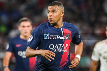 2023-09-03 - Kylian MBAPPE of PSG during the French championship Ligue 1 football match between Olympique Lyonnais (Lyon) and Paris Saint-Germain on September 3, 2023 at Groupama stadium in Decines-Charpieu near Lyon, France - FOOTBALL - FRENCH CHAMP - LYON V PARIS SG - FRENCH LIGUE 1 - SOCCER