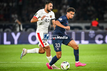 2023-09-15 - Gaetan LABORDE of Nice and Warren ZAIRE-EMERY of PSG during the French championship Ligue 1 football match between Paris Saint-Germain and OGC Nice on September 15, 2023 at Parc des Princes stadium in Paris, France - FOOTBALL - FRENCH CHAMP - PARIS SG V NICE - FRENCH LIGUE 1 - SOCCER