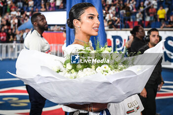 2023-09-15 - Jessica AIDI wife of Marco VERRATTI during the French championship Ligue 1 football match between Paris Saint-Germain and OGC Nice on September 15, 2023 at Parc des Princes stadium in Paris, France - FOOTBALL - FRENCH CHAMP - PARIS SG V NICE - FRENCH LIGUE 1 - SOCCER