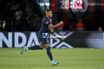 2023-09-15 - Kylian Mbappe of PSG celebrates his goal during the French championship Ligue 1 football match between Paris Saint-Germain and OGC Nice on September 15, 2023 at Parc des Princes stadium in Paris, France - FOOTBALL - FRENCH CHAMP - PARIS SG V NICE - FRENCH LIGUE 1 - SOCCER
