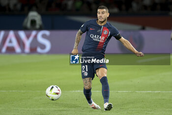 2023-09-15 - Lucas Hernandez of PSG during the French championship Ligue 1 football match between Paris Saint-Germain and OGC Nice on September 15, 2023 at Parc des Princes stadium in Paris, France - FOOTBALL - FRENCH CHAMP - PARIS SG V NICE - FRENCH LIGUE 1 - SOCCER