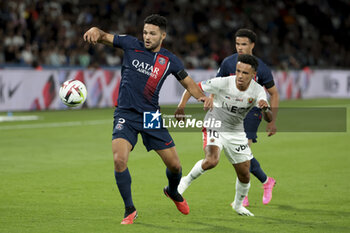 2023-09-15 - Goncalo Ramos of PSG, Sofiane Diop of Nice during the French championship Ligue 1 football match between Paris Saint-Germain and OGC Nice on September 15, 2023 at Parc des Princes stadium in Paris, France - FOOTBALL - FRENCH CHAMP - PARIS SG V NICE - FRENCH LIGUE 1 - SOCCER