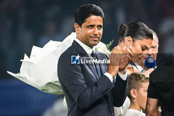 2023-09-15 - Nasser AL-KHELAIFI of PSG during the French championship Ligue 1 football match between Paris Saint-Germain and OGC Nice on September 15, 2023 at Parc des Princes stadium in Paris, France - FOOTBALL - FRENCH CHAMP - PARIS SG V NICE - FRENCH LIGUE 1 - SOCCER