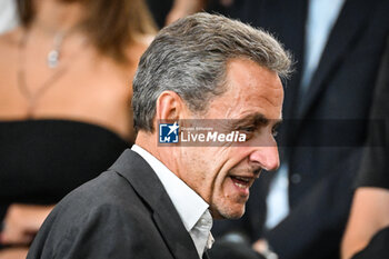 2023-09-15 - Former French President Nicolas SARKOZY during the French championship Ligue 1 football match between Paris Saint-Germain and OGC Nice on September 15, 2023 at Parc des Princes stadium in Paris, France - FOOTBALL - FRENCH CHAMP - PARIS SG V NICE - FRENCH LIGUE 1 - SOCCER