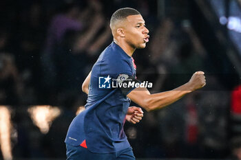 2023-09-15 - Kylian MBAPPE of PSG celebrates his goal during the French championship Ligue 1 football match between Paris Saint-Germain and OGC Nice on September 15, 2023 at Parc des Princes stadium in Paris, France - FOOTBALL - FRENCH CHAMP - PARIS SG V NICE - FRENCH LIGUE 1 - SOCCER