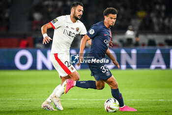 2023-09-15 - Gaetan LABORDE of Nice and Warren ZAIRE-EMERY of PSG during the French championship Ligue 1 football match between Paris Saint-Germain and OGC Nice on September 15, 2023 at Parc des Princes stadium in Paris, France - FOOTBALL - FRENCH CHAMP - PARIS SG V NICE - FRENCH LIGUE 1 - SOCCER