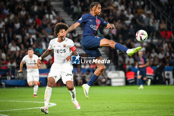 2023-09-15 - Bradley BARCOLA of PSG during the French championship Ligue 1 football match between Paris Saint-Germain and OGC Nice on September 15, 2023 at Parc des Princes stadium in Paris, France - FOOTBALL - FRENCH CHAMP - PARIS SG V NICE - FRENCH LIGUE 1 - SOCCER